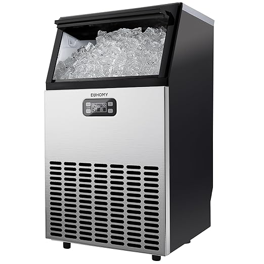 EUHOMY Commercial Ice Maker Machine, 150lbs/24H Stainless Steel Under Counter by EUHOMY