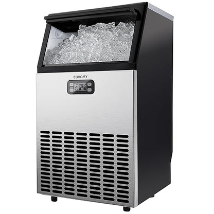 EUHOMY Commercial Ice Maker Machine, 150lbs/24H Stainless Steel Under Counter by EUHOMY