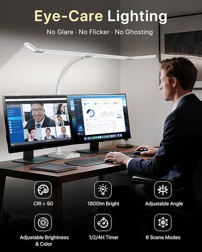 ONEMIX 42" LED Desk Lamp for Home Office, Eye-Caring Desk Light - Image 7