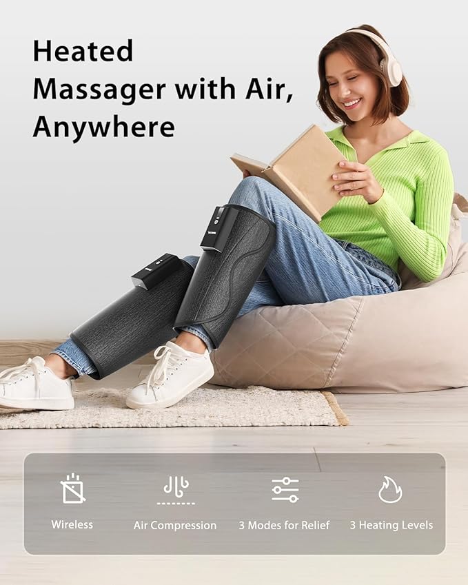 CINCOM Leg Massager with Heat and Air Compression, Cordless Calf Massager - Image 2