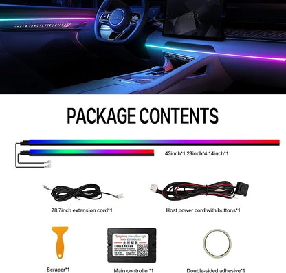 Dreamcolor Acrylic Interior Car Lights, WEBUPAR Car Accessories 2 in 1 Car LED - Image 4