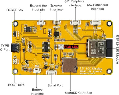 Hosyond 3.5'' 320x480 Touch Screen ESP32 Display - Image 3