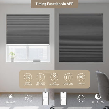 Boolegon No Drill Motorized Cellular Blinds - Image 4
