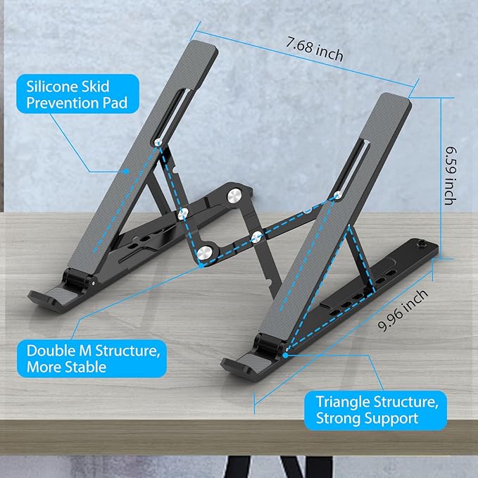Adjustable Laptop Stand, Portable Laptop Riser - Image 4