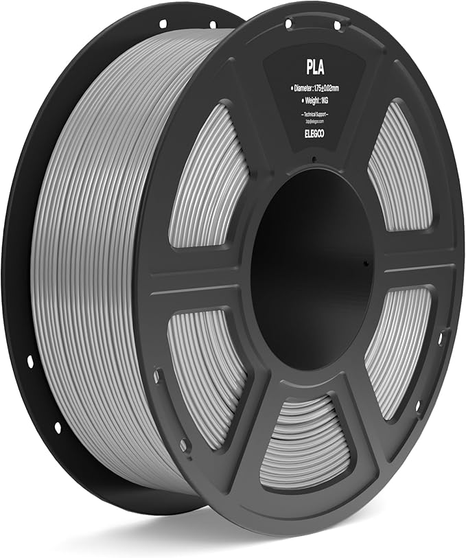 ELEGOO PLA Filament 1.75mm Gray 1KG, 3D Printer Filament Dimensional Accuracy by ELEGOO