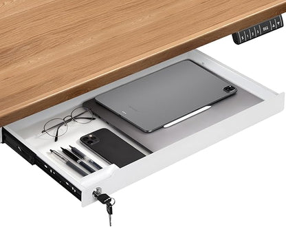Under Desk Drawer Storage Organizer Lockable 24 Inch Wide, Metal Undermount by CiaoStilista