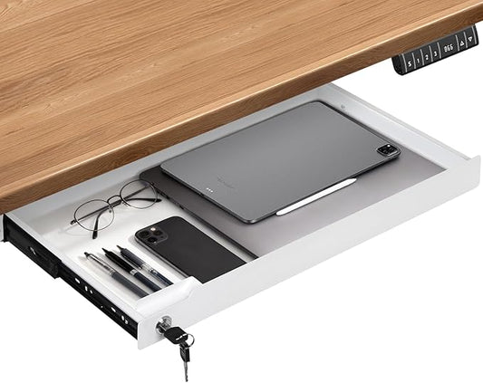 Under Desk Drawer Storage Organizer Lockable 24 Inch Wide, Metal Undermount by CiaoStilista