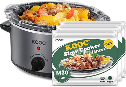 KOOC Slow Cooker Liners 11"x17" 30 count Middle Size Disposable Pot Liners by KOOC