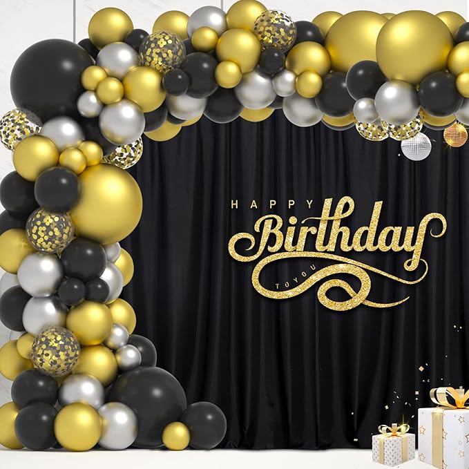 Black Backdrop Curtain for Party, Halloween Backdrop Rod Pocket Photo Drapes ...