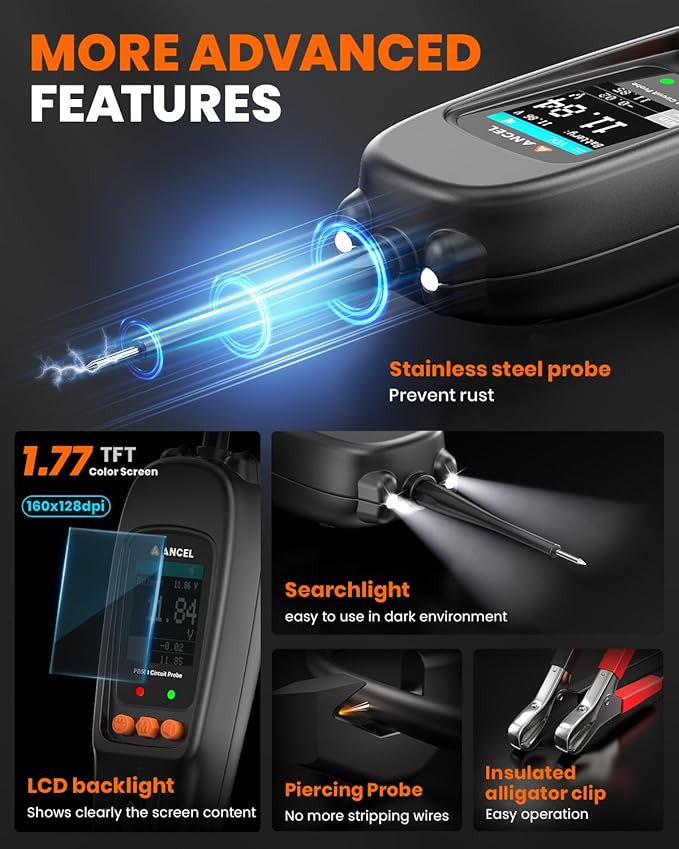 ANCEL PB500 Automotive Power Circuit Probe Tester, 12/24V Circuit Breaker Finder - Image 7