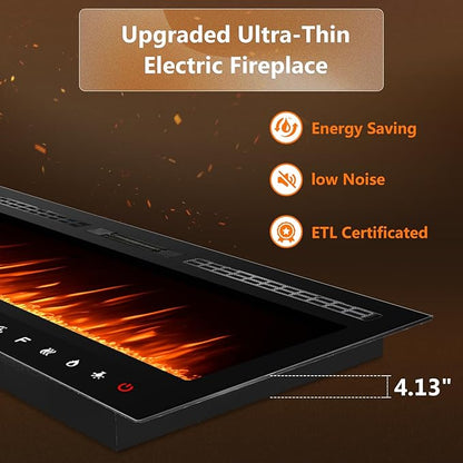 60 inch Ultra-Thin Electric Fireplace Recessed and Wall Mounted - Image 6