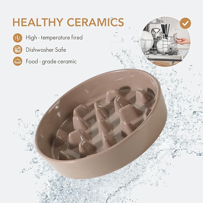 Ceramic 3.2 Cup Dog Bowl Slow Feeder, 9.5 inch Slow Pet Food Dish - Image 4