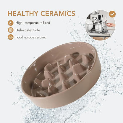 Ceramic 3.2 Cup Dog Bowl Slow Feeder, 9.5 inch Slow Pet Food Dish - Image 4