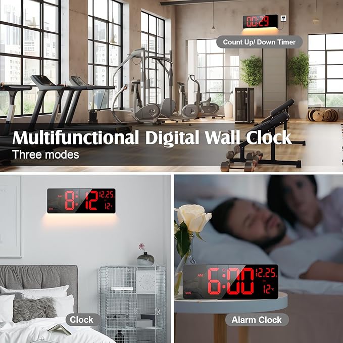 Xflyee 16.5" Large Digital Wall Clock - Image 8