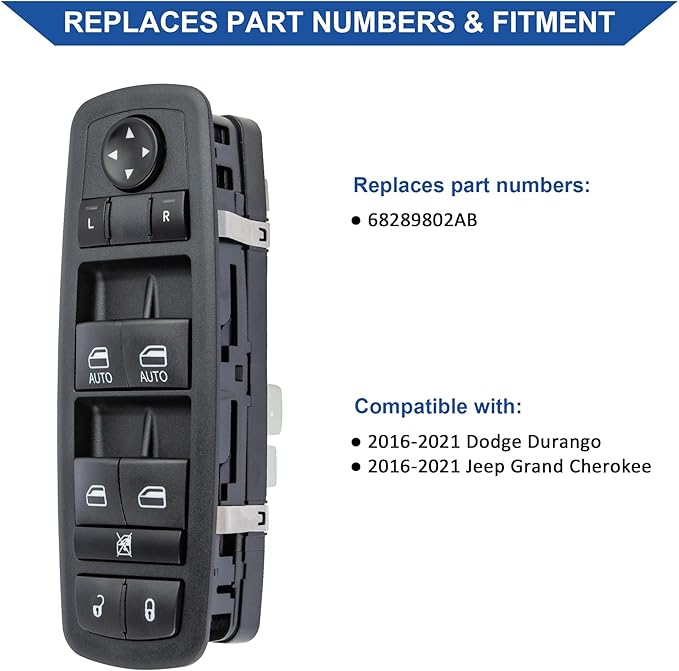 Obaee Master Power Window Switch Front Left Driver Side Compatible - Image 2