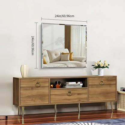 CILIBER Beveled Mirror, 24x24 inch Square Bathroom Mirrors - Image 3