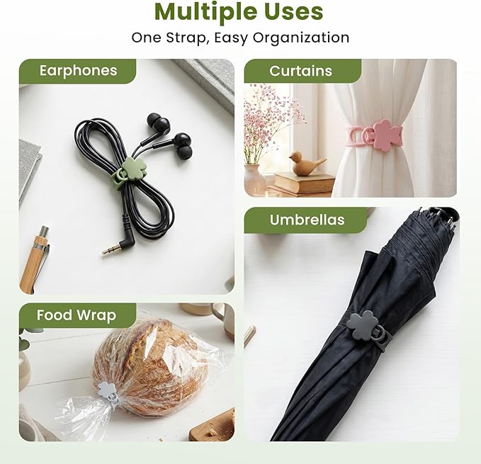 Data Cable Organizer, 2026 Upgrade Silicone Cable Ties Reusable Cable - Image 6