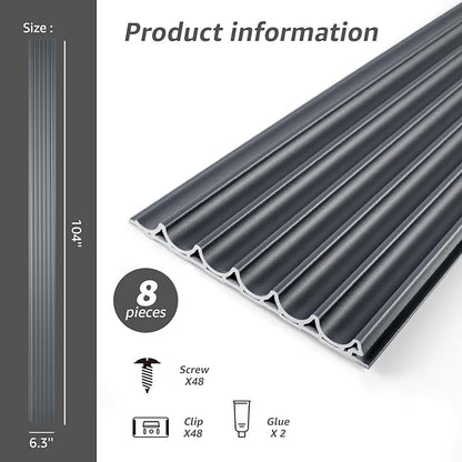 Art3dwallpanels Slat Wall Paneling, 8 Pack Wavy Grain Panel Wall Slats - Image 3