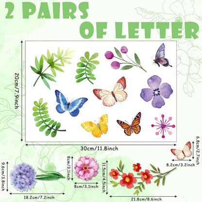 Yexiya 99 Pcs Summer Window Clings Flower Butterfly Window Decals for Glass Colorful PVC Reusable Spring Stickers for Summer Home Classroom Party Kids Room Decor(Cute Style)