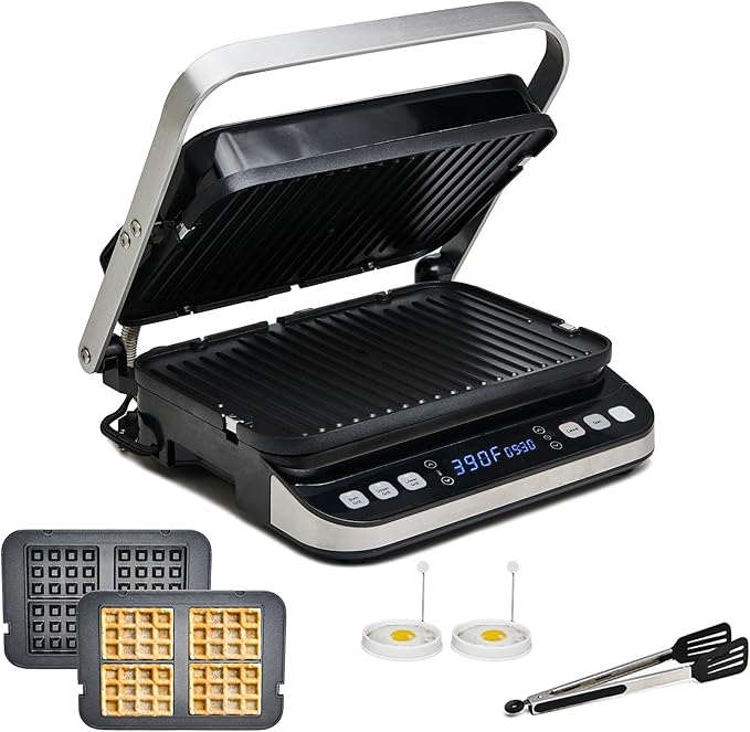 Yedi Total Package 6-in-1 Digital Indoor Grill, Waffle Maker, Panini Press by YEDIHOUSEWARE