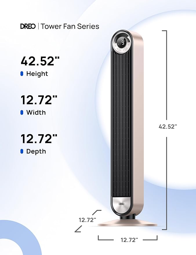 Dreo Tower Fan for Bedroom, 90° Oscillating Standing Fan - Image 8