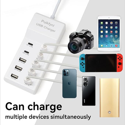 Puikfyni Portable USB C Charging Station, 4 -C- Ports, USB Charging hub - Image 3