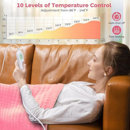 NOWWISH Heating Pad for Back Pain Relief & Period Cramps, 24x12 Inches Electric - Image 3
