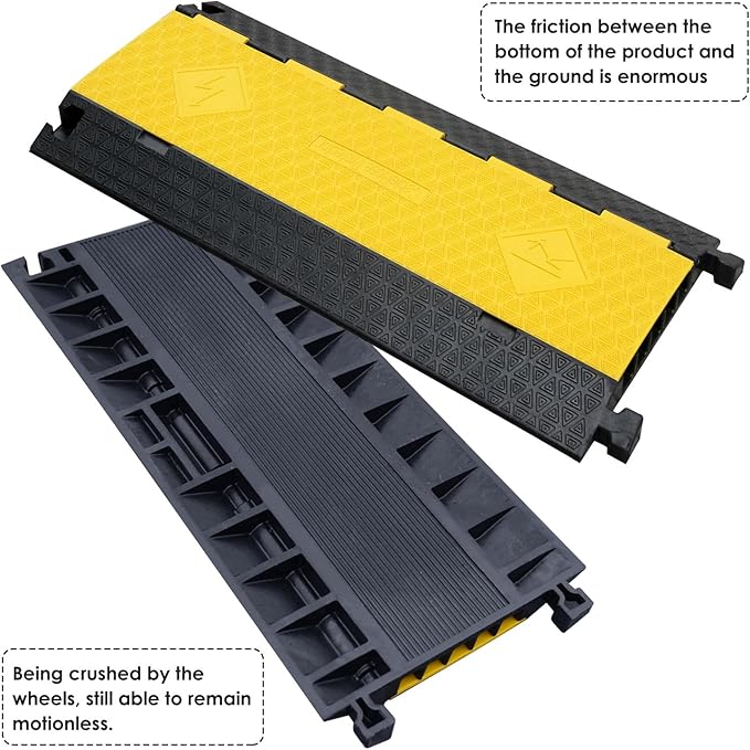 OranLite Rubber Cable Protector Ramp, Heavy Floor Cable Wire Cord Cover Speed - Image 9