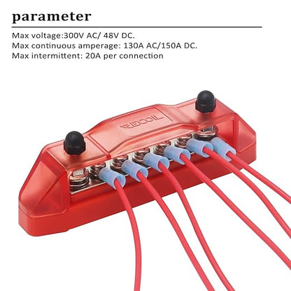 Recoil BBS25P Bus Bar 2 x M5 Studs and 5 Screw Terminals Power Distribution - Image 4
