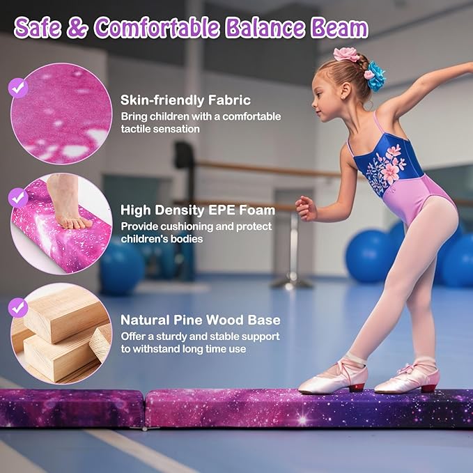 Giantex 7FT/8FT/9FT Balance Beam, Folding Gymnastics Beam w/Carry Handles - Image 5