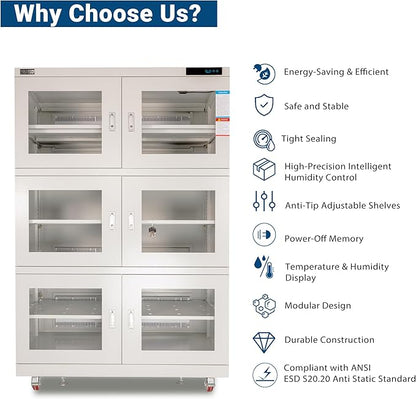 NARGON 2-40% RH 1430L Electronic Dry Cabinet, ESD Desiccator Cabinet - Image 7
