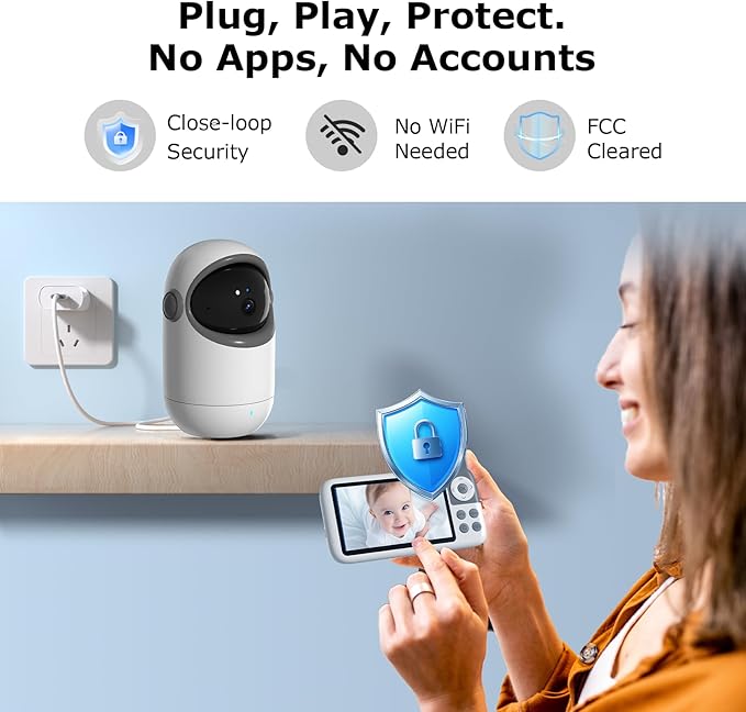 5'' Video Baby Monitor with Camera and Audio, 36-Hrs Battery Life, HD Camera - Image 7