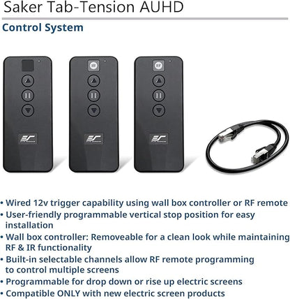 Elite Screens Saker Tab-Tension AcousticProUHD RC1 Kit, 120-INCH 20" Drop - Image 3