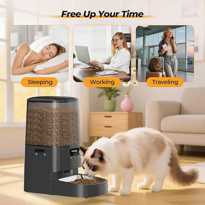 Automatic Cat Feeder with App Control, 5L Food Dispenser - Image 5