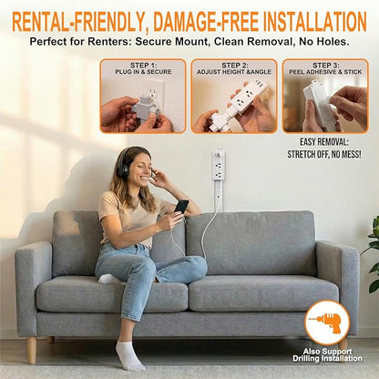 Wall Outlet Extender Stick & Electrical Plug Extension Outlet, Adjustable - Image 6
