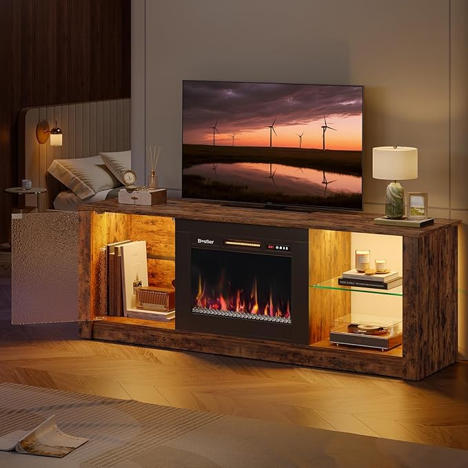Bestier 63" Modern Fireplace TV Stand - Image 7