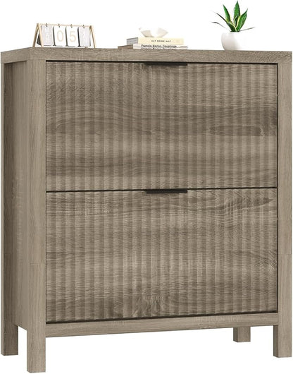 Shoe Cabinet Storage for Entryway, Fluted Shoe Cabinet - Image 9