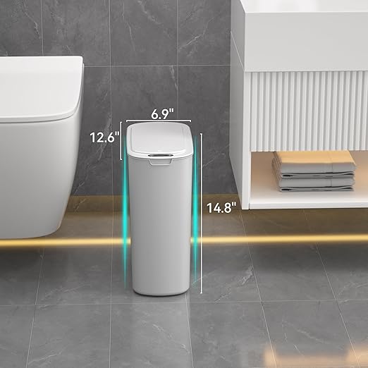 5 Gallon Motion Sensor Bathroom Trash Can Automatic Garbage Cans - Image 2