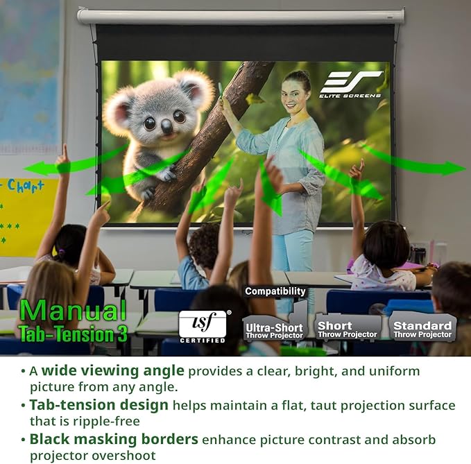 Elite Screens Manual Tab-Tension 3, 125-INCH - Image 5