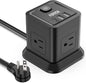 Power Strip with USB, FDTEK Flat Plug Extension Cord with 4 AC and 3 USB by FDTEK