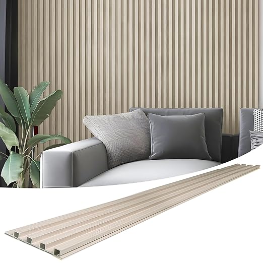 Art3d 8-Pack 96 x 6in. WPC Acoustic Slat Wall Panel by Art3d