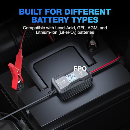 Type S 5A Smart Battery Charger & Maintainer – 6V & 12V Automatic Car Battery - Image 4