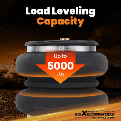 maxpeedingrods 5000 lbs rear air suspension bags kit showing dimensions