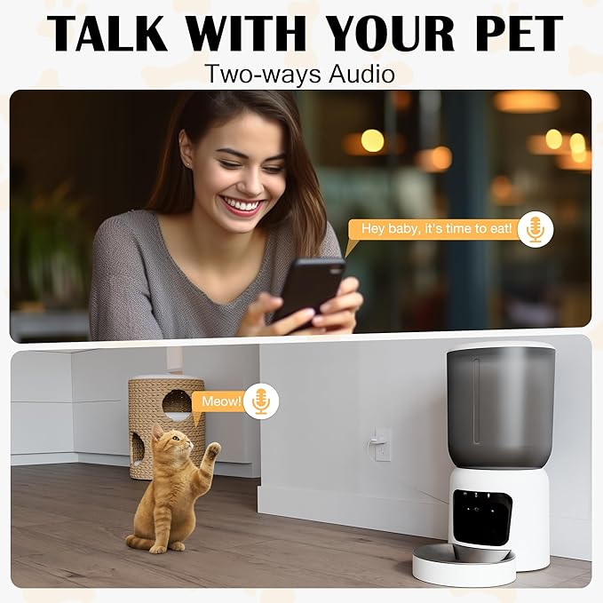 Automatic Cat Feeder with 2K Camera, 5G WiFi Smart Pet Food Dispenser - Image 4