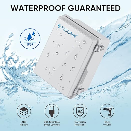 TICONN Waterproof Electrical Junction Box IP67 ABS Plastic Enclosure - Image 2