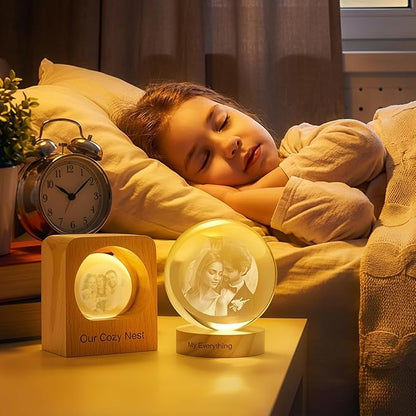 Yijhpbc Custom 3D Crystal Photo Night Light Personalized Photo Crystal Ball - Image 7