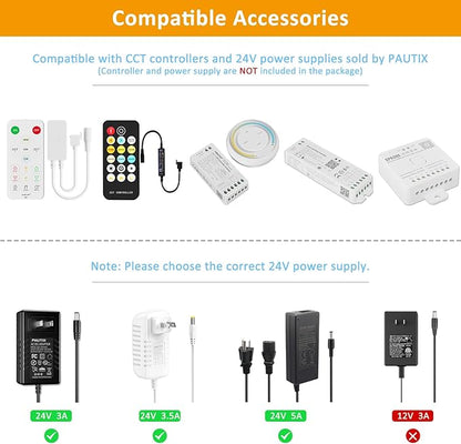 PAUTIX COB LED Strip Light White CCT Tunable 4800LEDs, CRI90+ 24ft/7.5m - Image 7