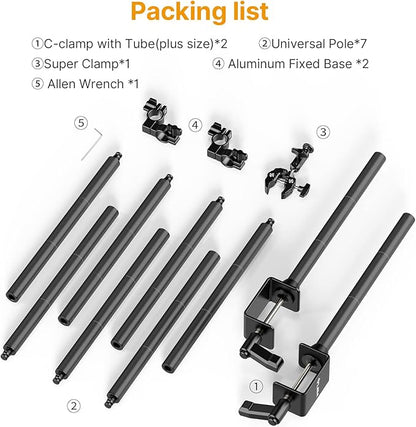 JUSMO LS15 Pro Camera Desk Mount, Aluminum Overhead Camera Mount Rig, Table - Image 6