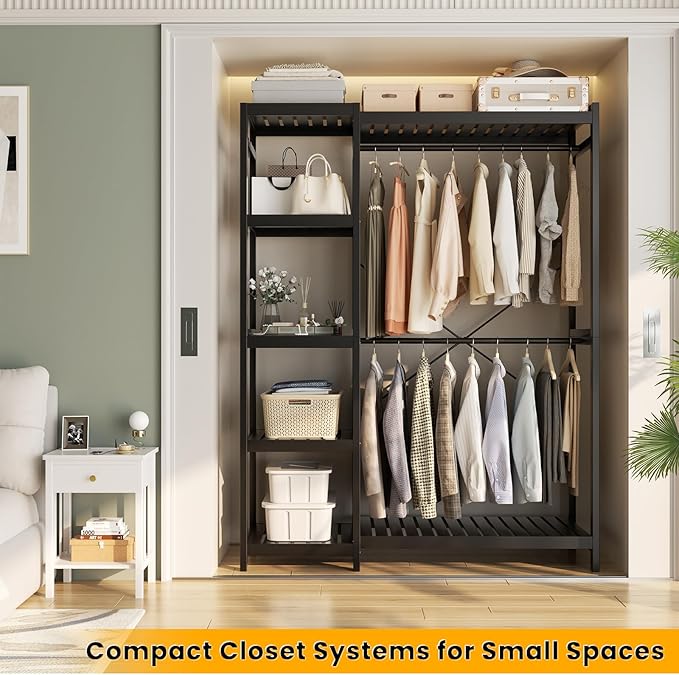 Homykic Bamboo Clothes Rack Garment Rack - Image 3