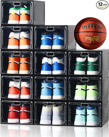 12 Pack Large Shoe Storage Box, Shoe Containers by INSTY